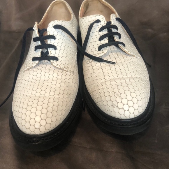 Robert Clergerie paris white oxfords lug soles 38.5 Like new - Picture 11 of 13
